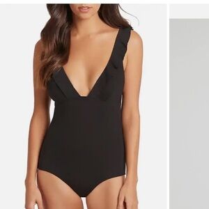 Sea Level Australia Black Ruffle One Piece